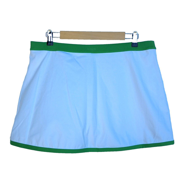 J. Crew Cloudstretch Wrap Tennis Skirt Skort Size L White Green Pickleball BP016 - Picture 7 of 9